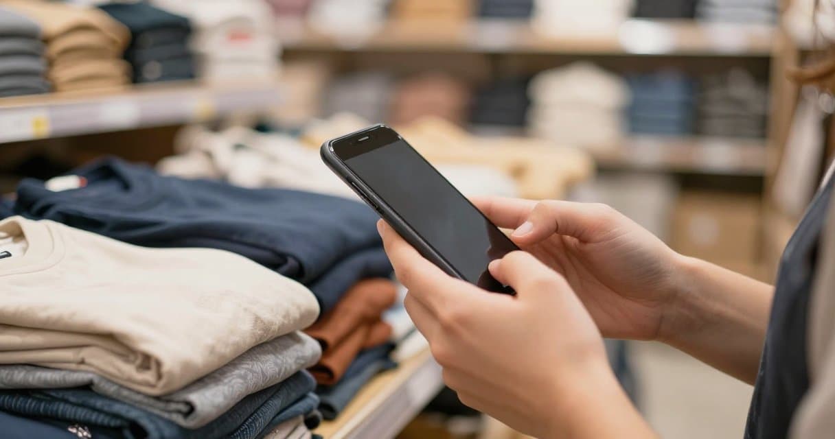Smartphone screen showing an AI scan result with item identification, real sold price range, and net profit after fees